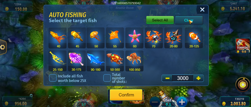 Happy Fishing online casino game screenshot